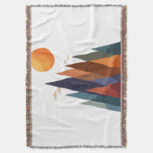 山と太陽の風景 スローブランケット (正面縦)