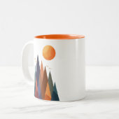 山と太陽の風景 ツートーンマグカップ (正面左)