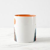 山と太陽の風景 ツートーンマグカップ (中央)