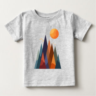 山と太陽の風景 ベビーTシャツ