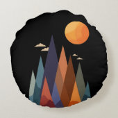 山と太陽の風景 ラウンドクッション (裏面)