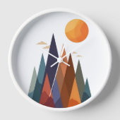 山と太陽の風景 壁時計 (正面)