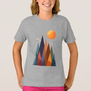 山と太陽の風景 Tシャツ