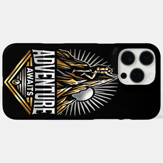 山と太陽インスパイアの屋外探査 Case-Mate iPhoneケース (裏面 (横))