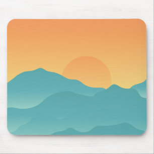 山と太陽 マウスパッド