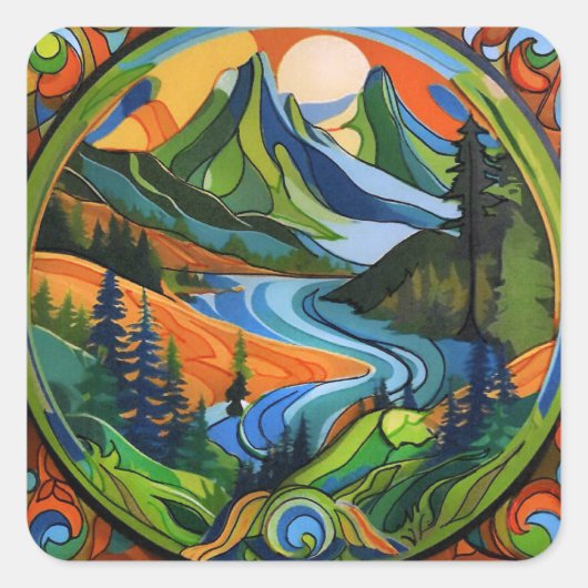 山と屋外のシール スクエアシール (正面)