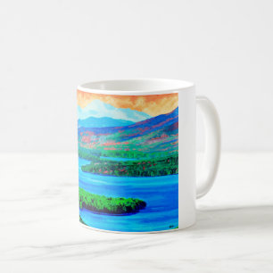 山と山絵画水のマグ コーヒーマグカップ