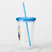 山と山花のあるアイダホの形 アクリルタンブラー (左)