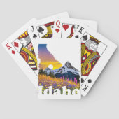 山と山花のあるアイダホの形 トランプ (裏面)