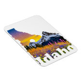 山と山花のあるアイダホの形 マグネット (右側)