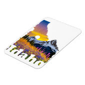 山と山花のあるアイダホの形 マグネット (左側)