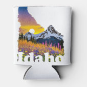 山と山花のあるアイダホの形 缶クーラー (正面)