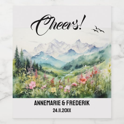 山と山花 ワインラベル (シングルラベル)