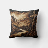 山と川で十字架につけられたイエス クッション (裏面)