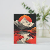 山と川と月 ポストカード (スタンド正面)