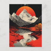 山と川と月 ポストカード (正面)