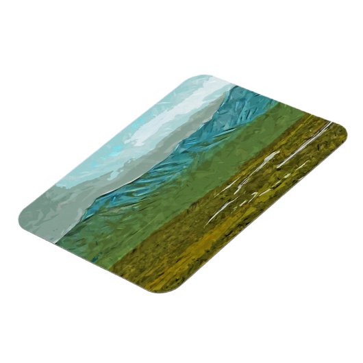 山と川のデナリ抽象芸術 マグネット (左側)