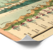 山と川の地図 ポスター (角)