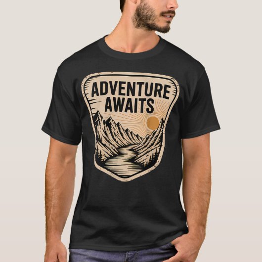 山と川の夕日 Tシャツ (正面)