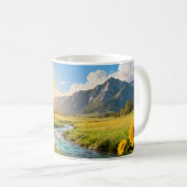 山と川の風景マグ コーヒーマグカップ (正面右)