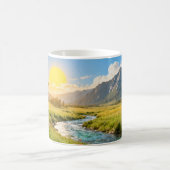 山と川の風景マグ コーヒーマグカップ (中央)