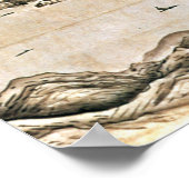 山と川の風景 ポスター (角)