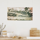 山と川の風景 ポスター (キッチン)