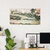 山と川の風景 ポスター (ホームオフィス)