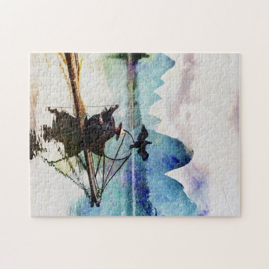 山と川アジアの景観旅行 ジグソーパズル (横)