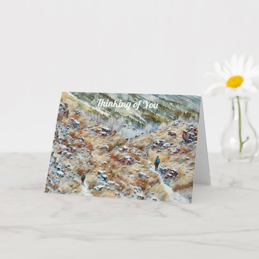 山と得お考え前のカード カード (小さな植物)