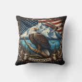 山と旗のあるハゲのワシ クッション (裏面)