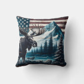 山と旗の背景に向かって歩く クッション (裏面)