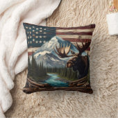 山と旗の背景を持つマウス クッション (ブランケット)