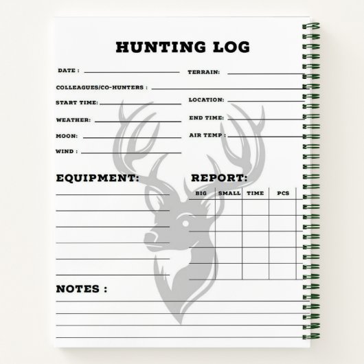 山と旗の背景を持つムース ノートブック (裏面)