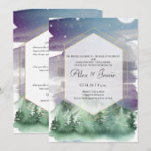 山と星空のウェディング招待状 招待状 (正面/裏面)