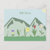 山と春の花ランドスケープ葉書 ポストカード (正面)