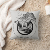 山と月 クッション (ブランケット)