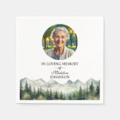 山と木のお祝いの生活葬儀 スタンダードカクテルナプキン (正面)