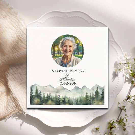 山と木のお祝いの生活葬儀 スタンダードカクテルナプキン