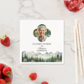 山と木のお祝いの生活葬儀 スタンダードカクテルナプキン (インサイチュ)