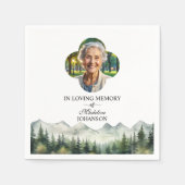 山と木のお祝いの生活葬儀 スタンダードカクテルナプキン (正面)