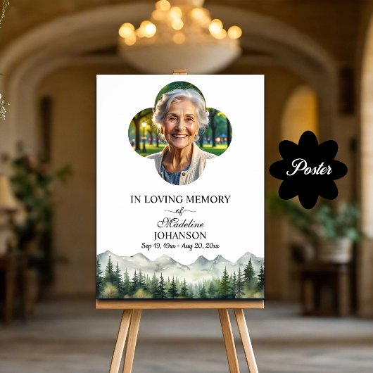 山と木のお祝いの生活葬儀 ポスター