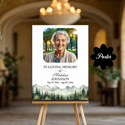 山と木のお祝いの生活葬儀 ポスター