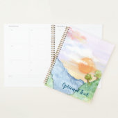 山と木の上の水色の夕日 プランナー手帳 (ディスプレー)