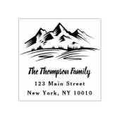 山と木の差出人住所ファミリ名 ラバースタンプ (インプリント)