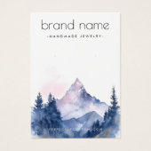 山と木の水彩表示カード (正面)