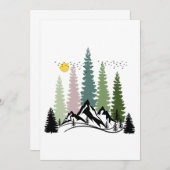 山と木の穏やかな自然 招待状 (正面/裏面)