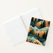 山と木の緑とオレンジの名前 ノートブック (内部)