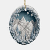 山と木の風景 セラミックオーナメント (右)