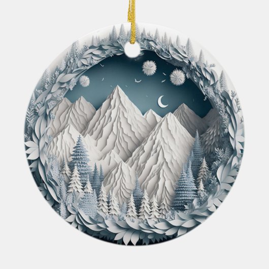 山と木の風景 セラミックオーナメント (裏面)